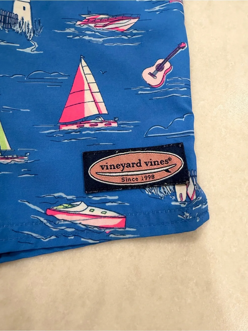 Vineyard Vines Blue Nautical Boat & Sail Print